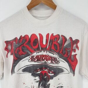 Vintage 90s Trouble Band T Shirt Krypto‎ World Graphic Tee Mens Small